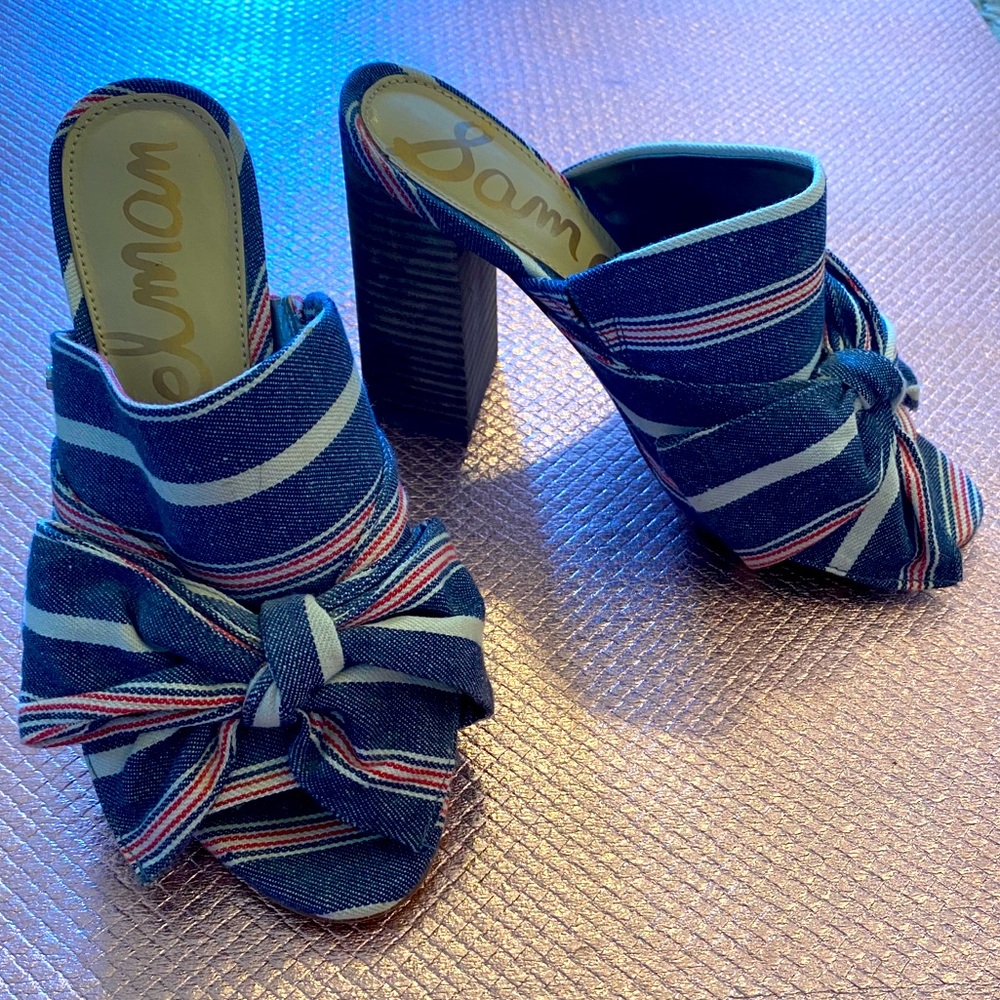 San Edelman Bow Block Heels